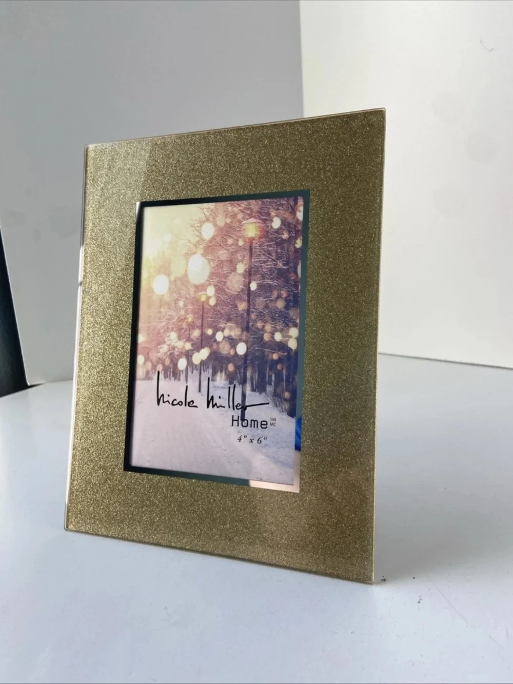 Nicole Miller Home Gold Glitter Photo Frame